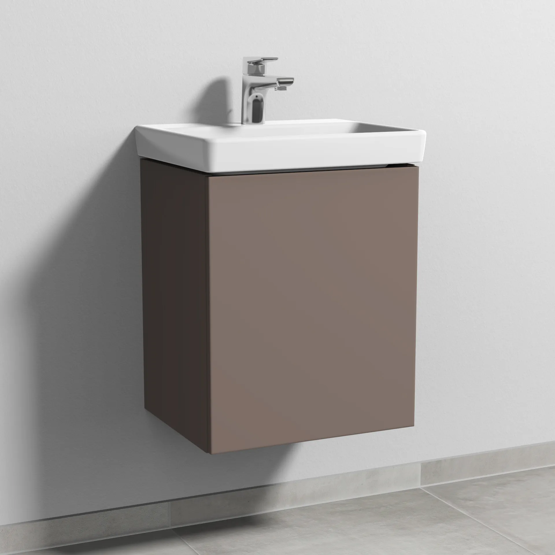 Sanipa Waschtischunterschrank „3way“ passend zu Keramik-Waschtische Avento von Villeroy & Boch 430 × 510 × 352 mm in Taupe (matt), Anschlag rechts