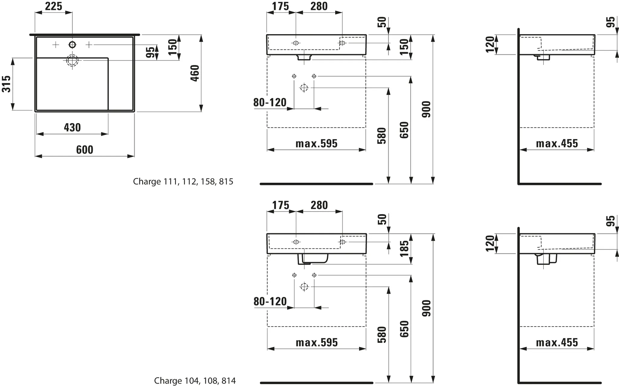 Waschtisch Kartell • 460x600x150 1 Hahnloch ohne Überlauf Ablage rechts weiß Waschtisch Kartell • 460x600x150 1 Hahnloch ohne Überlauf Ablage rechts weiß