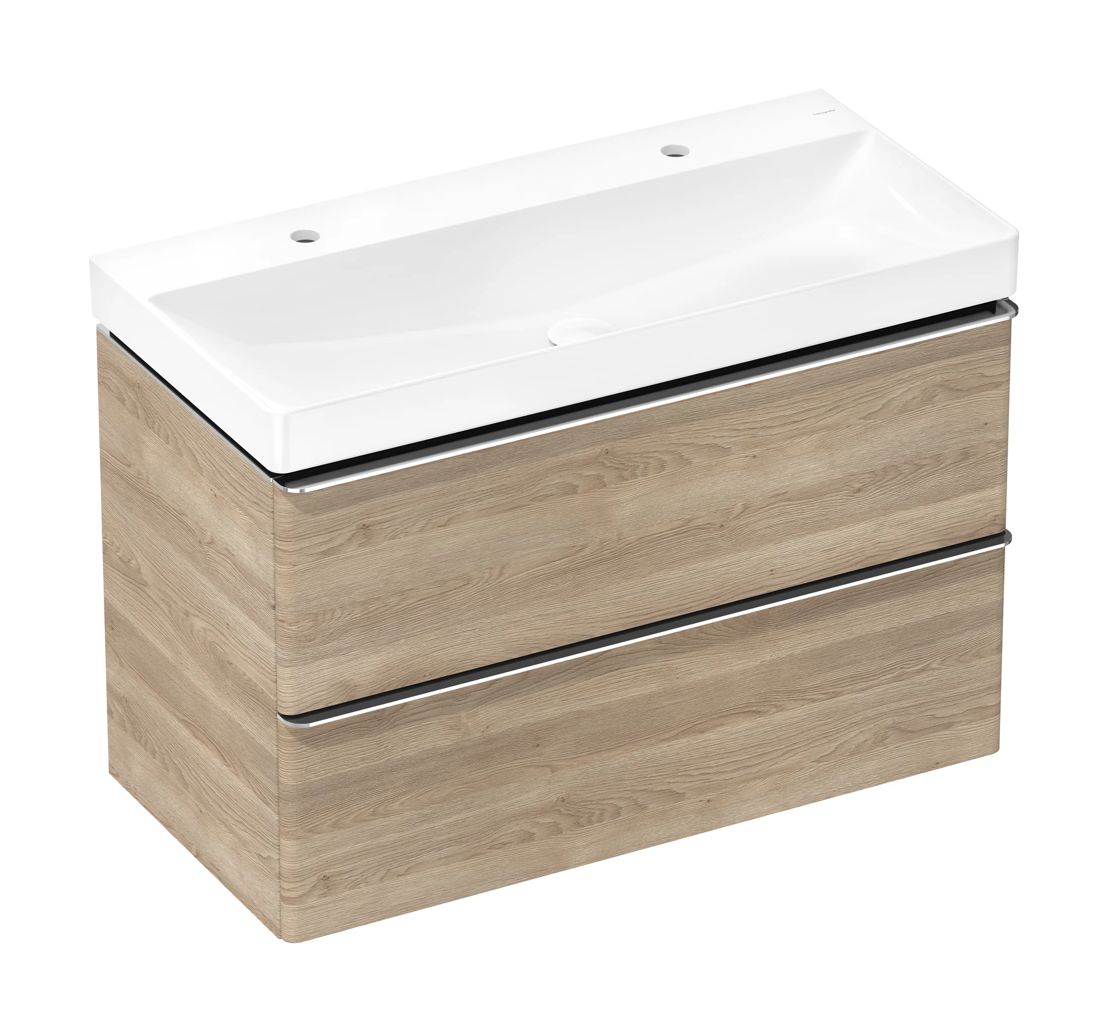 Hansgrohe Xelu Q Waschtisch 1000x480 mm, glänzend, Keramik, wandhängend, mit 2 Hahnlöchern, ohne Überlauf