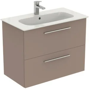 Möbelpaket i.life A mit Waschtisch 80cm und Unterschrank mit chrom Griff Weiß matt Möbelpaket i.life A mit Waschtisch 80cm und Unterschrank mit chrom Griff Weiß matt