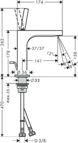 Hansgrohe AXOR Citterio Einhebel-Waschtischmischer 160 mit Pingriff und Zugstangen-Ablaufgarnitur, Chrom Hansgrohe AXOR Citterio Einhebel-Waschtischmischer 160 mit Pingriff und Zugstangen-Ablaufgarnitur, Chrom
