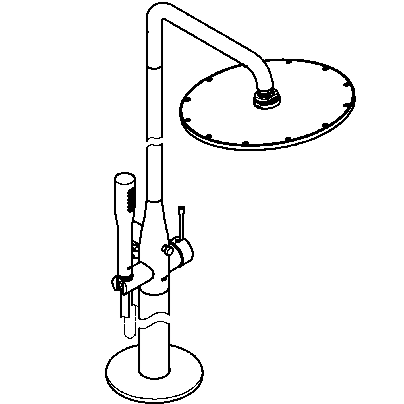 Einhand-Brausebatterie Essence 23741_1, freistehendes Duschsystem, Fertigmontageset für 45 984, eigensicher, chrom