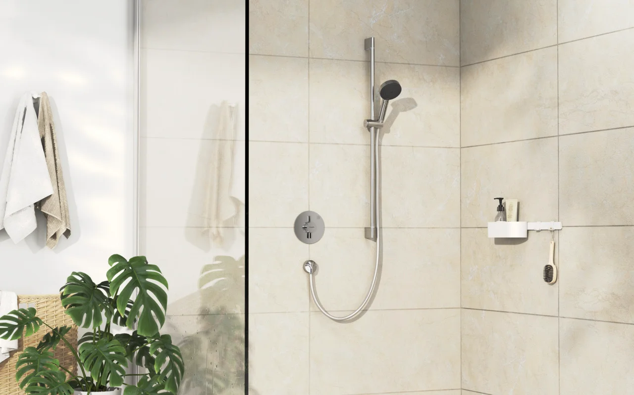 Hansgrohe DuoTurn S Mischer Unterputz, Chrom, 1 Verbraucher, maximale Durchflussmenge bei 3 bar: 29,5 l/min, flache Rosette für mehr Platz in der Dusche Hansgrohe DuoTurn S Mischer Unterputz, Chrom, 1 Verbraucher, maximale Durchflussmenge bei 3 bar: 29,5 l/min, flache Rosette für mehr Platz in der Dusche
