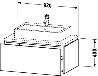 Duravit Waschtischunterschrank wandhängend „L-Cube“ 92 × 40 × 54,7 cm Graphit Matt Duravit Waschtischunterschrank wandhängend „L-Cube“ 92 × 40 × 54,7 cm Graphit Matt