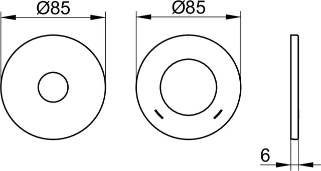 Edition 400 51516010091 Rosetten-Set passend zu 51516 85 mm, rund verchromt