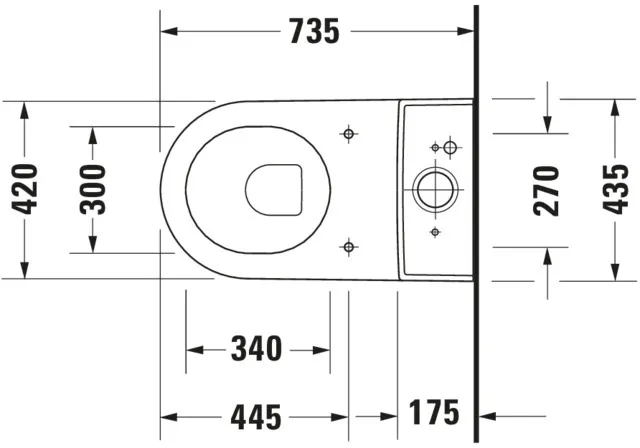 Stand-WC Big Toilet Starck 3 740 mm Tiefspüler, fürSPK, Abg.Vario, weiß Stand-WC Big Toilet Starck 3 740 mm Tiefspüler, fürSPK, Abg.Vario, weiß