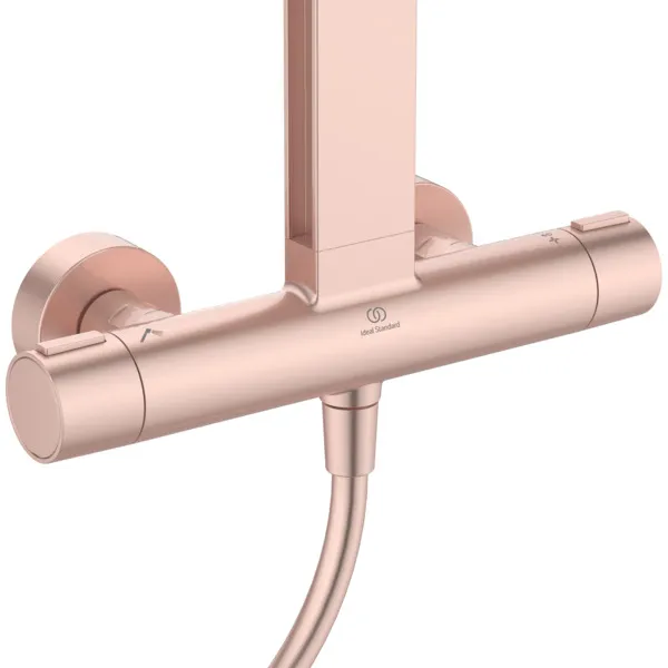 Ideal Standard Ceratherm Alu+ Duschsystem mit Thermostat, 2 Handbrause & 2 Kopfbrause, Rosé Ideal Standard Ceratherm Alu+ Duschsystem mit Thermostat, 2 Handbrause & 2 Kopfbrause, Rosé