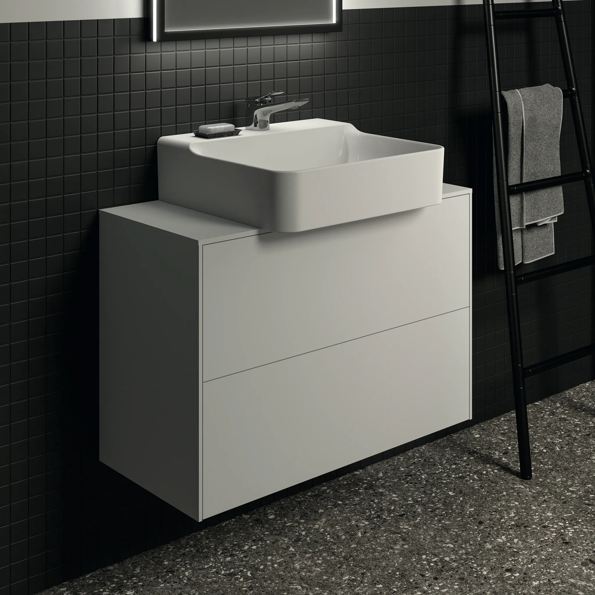 Ideal Standard Waschtischunterschrank „Conca“ 80,2 × 55 × 37,3 cm Weiß matt lackiert Ideal Standard Waschtischunterschrank „Conca“ 80,2 × 55 × 37,3 cm Weiß matt lackiert