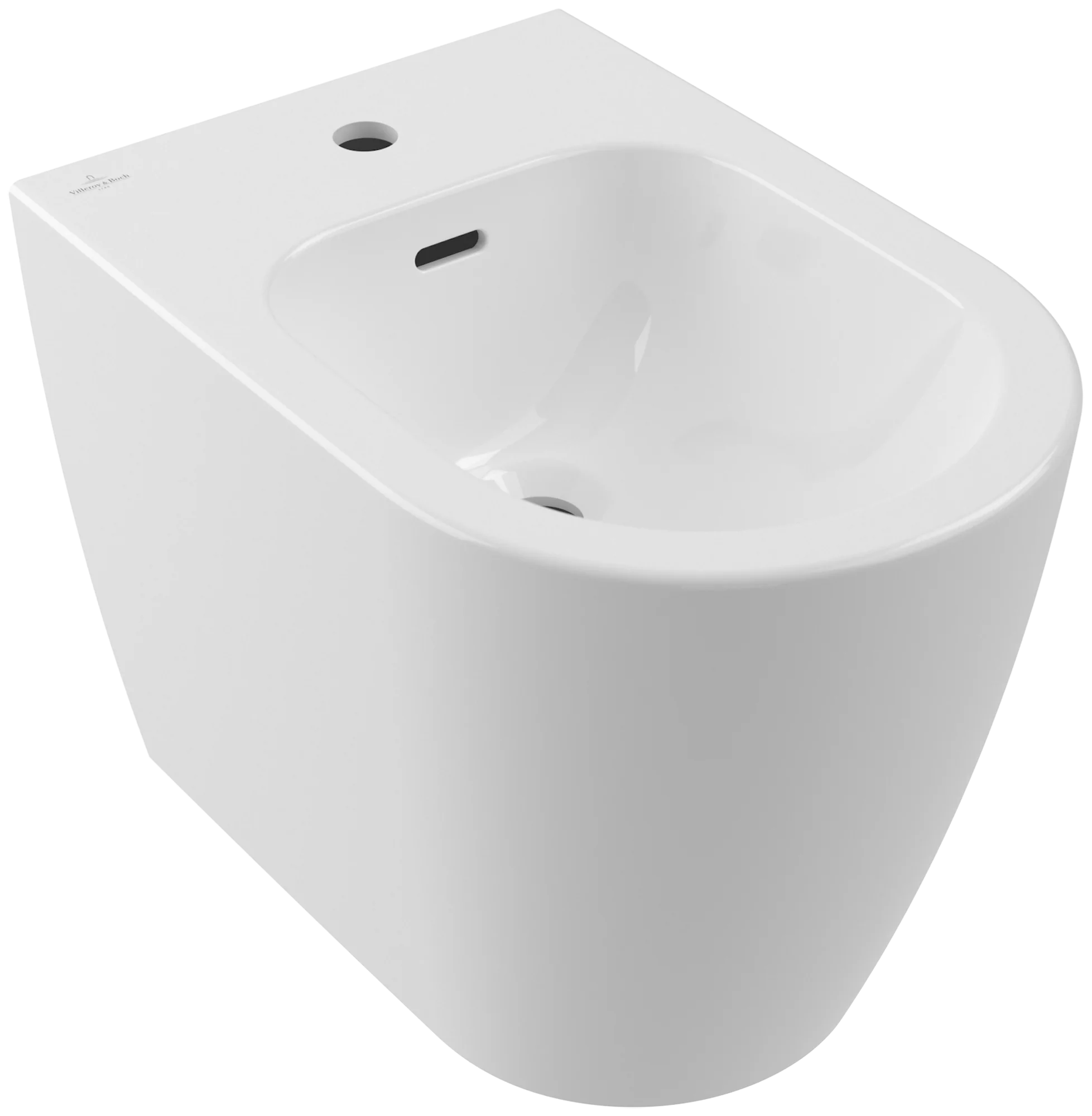 Villeroy & Boch Bidet Skyla, oval, weiß Alpin, 370 x 540 mm, Höhe 400 mm, 1-Loch-Armatur, bodenstehend