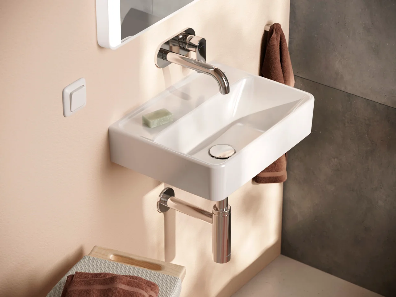 Hansgrohe Handwaschbecken Xanuia Q, weiß, 450x340 mm, wandhängend, ohne Hahnloch und Überlauf Hansgrohe Handwaschbecken Xanuia Q, weiß, 450x340 mm, wandhängend, ohne Hahnloch und Überlauf