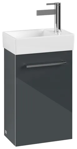 Villeroy & Boch Waschtischunterschrank mit Tür „Avento“ für Schrankwaschtisch 34 × 51,4 × 20,2 × 20,2 cm in Crystal Grey, Anschlag rechts, Soft Closing, 1 Tür