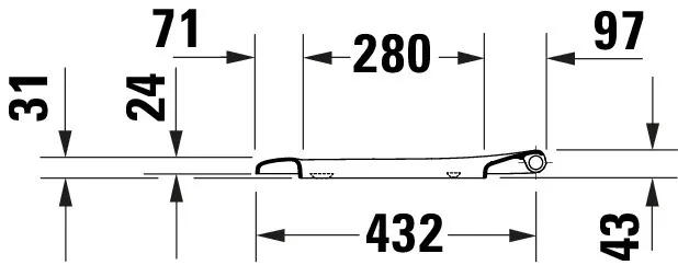 Duravit Univ.WC-Sitz D-shaped Tief 455mm Ülap Absenkaut. abnehmb. Scharn. Edelst. We