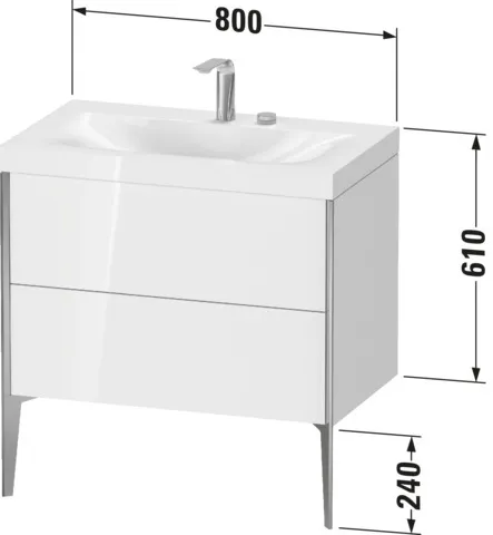 Duravit Waschtischunterschrank bodenstehend „XViu“ 80 × 61 × 48 cm in Weiß Supermatt