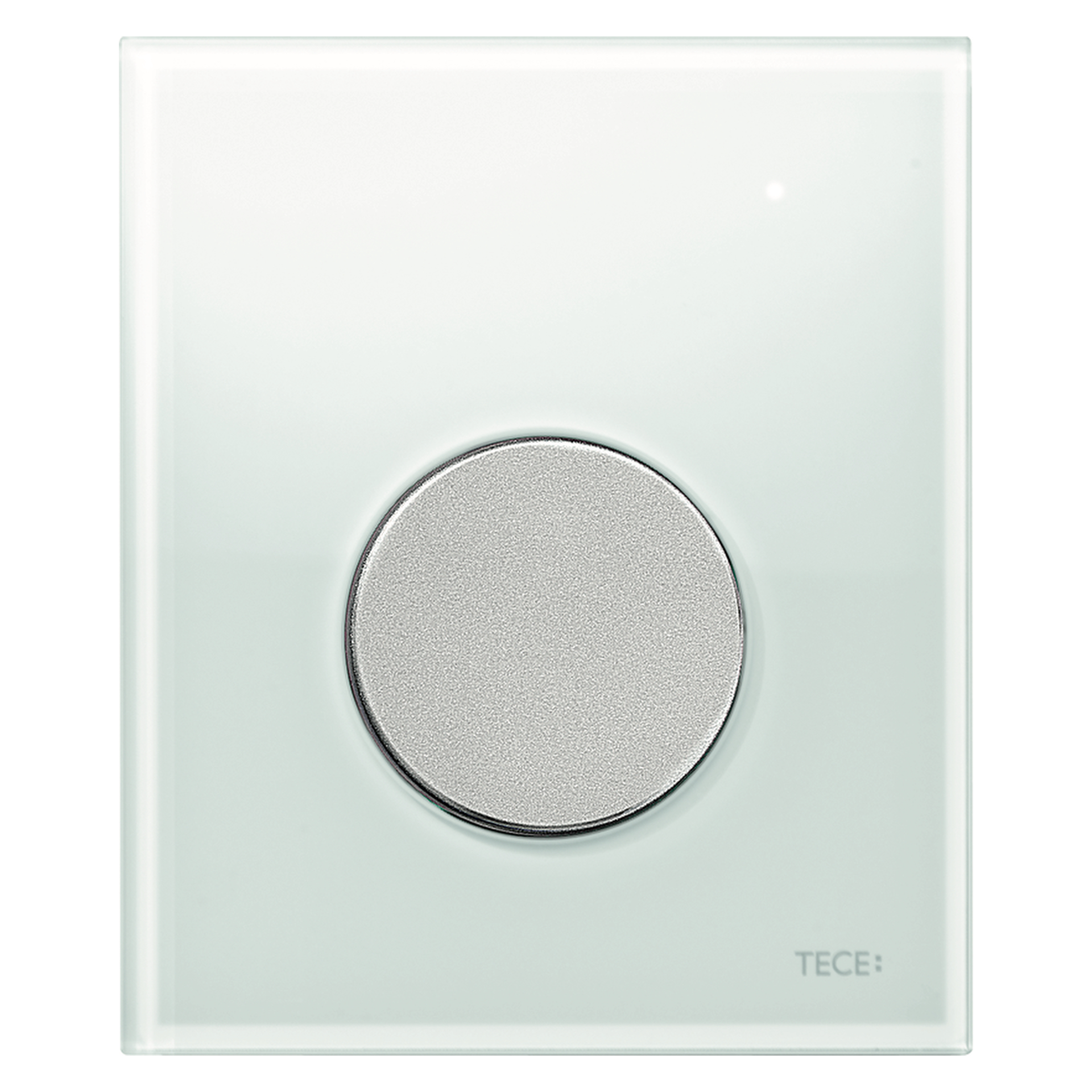 TECEloop Urinal-Betätigungsplatte mit Kartusche Glas weiß Taste Chrom matt
