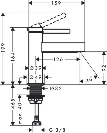 Standventil 100 Finoris ohne Ablaufgarnitur chrom Standventil 100 Finoris ohne Ablaufgarnitur chrom