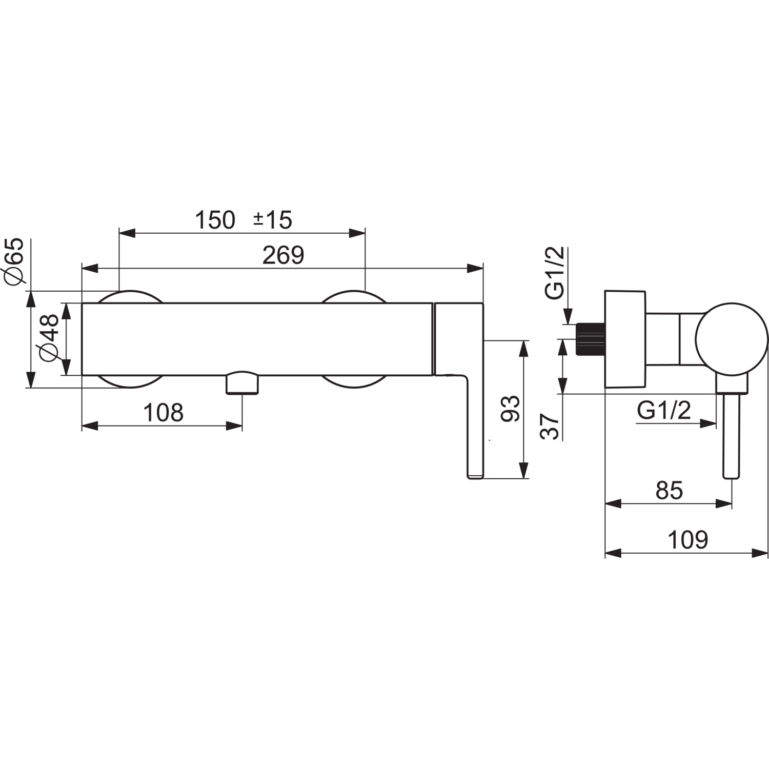 Einhand-Duscharmatur „Vantis Style“ in Chrom Einhand-Duscharmatur „Vantis Style“ in Chrom