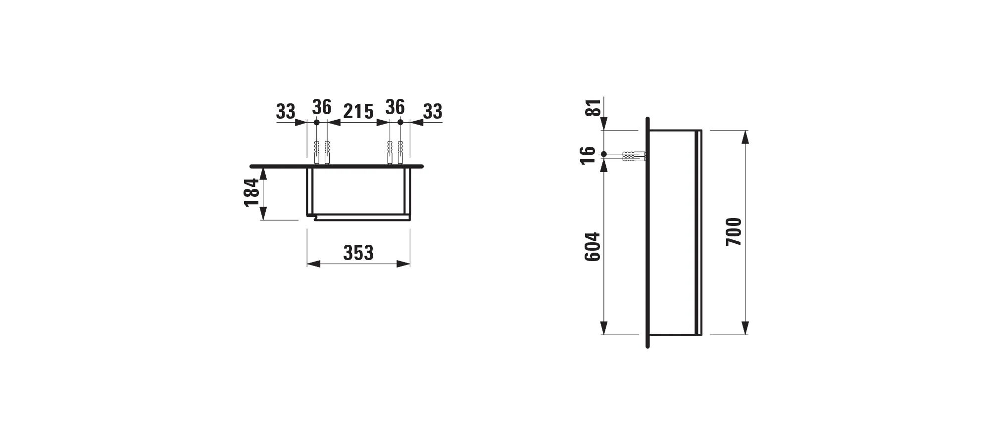 Laufen Halbhochschrank „LANI“ 353 × 700 × 184 mm Wildeiche, Anschlag rechts