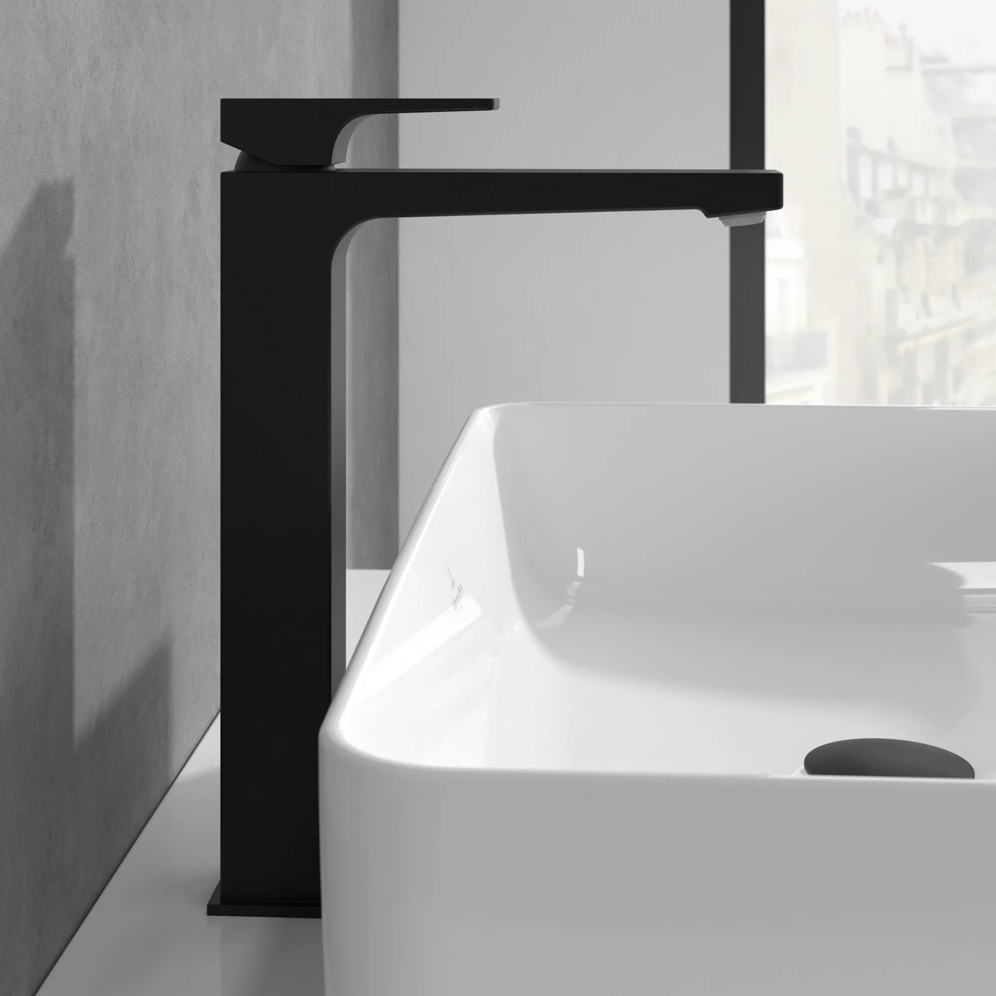 Einhand-Waschtischarmatur „Architectura Square“ 21,1 cm Ausladung 176 mm in Matt Black Einhand-Waschtischarmatur „Architectura Square“ 21,1 cm Ausladung 176 mm in Matt Black