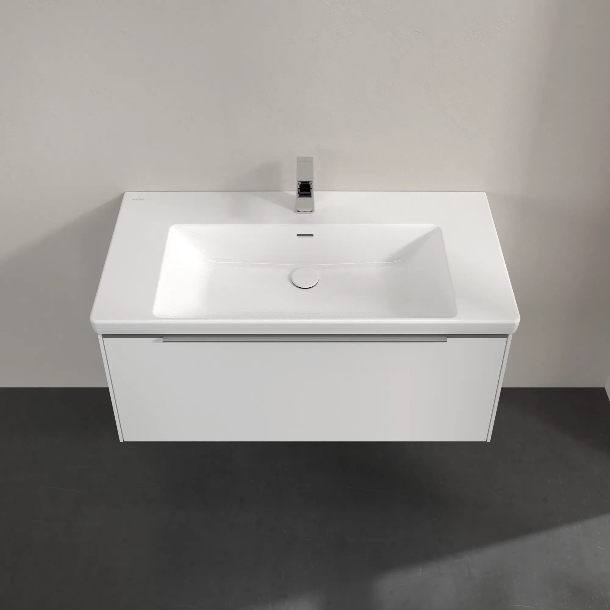 Villeroy & Boch Waschtischunterschrank „Subway 3.0“ für Schrankwaschtisch 97,3 × 42,9 × 47,8 × 47,8 cm 1 Auszug, Waschbecken mittig, mittig