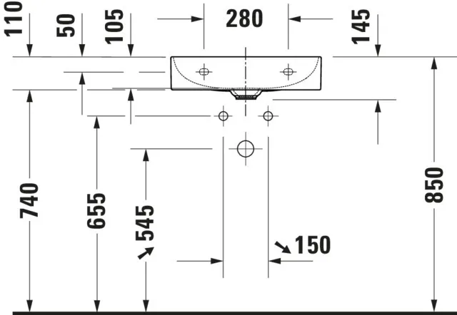 Duravit DuraSquare Waschtisch compact, weiß Hochglanz, 1x 500 mm, mit Hahnlochbank, wandhängend Duravit DuraSquare Waschtisch compact, weiß Hochglanz, 1x 500 mm, mit Hahnlochbank, wandhängend