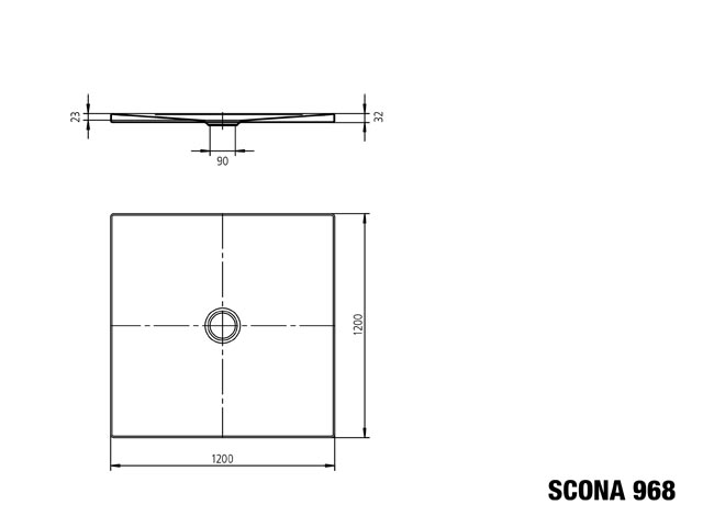 Kaldewei quadrat Duschwanne „Scona“ 120 × 120 cm in alpinweiß
