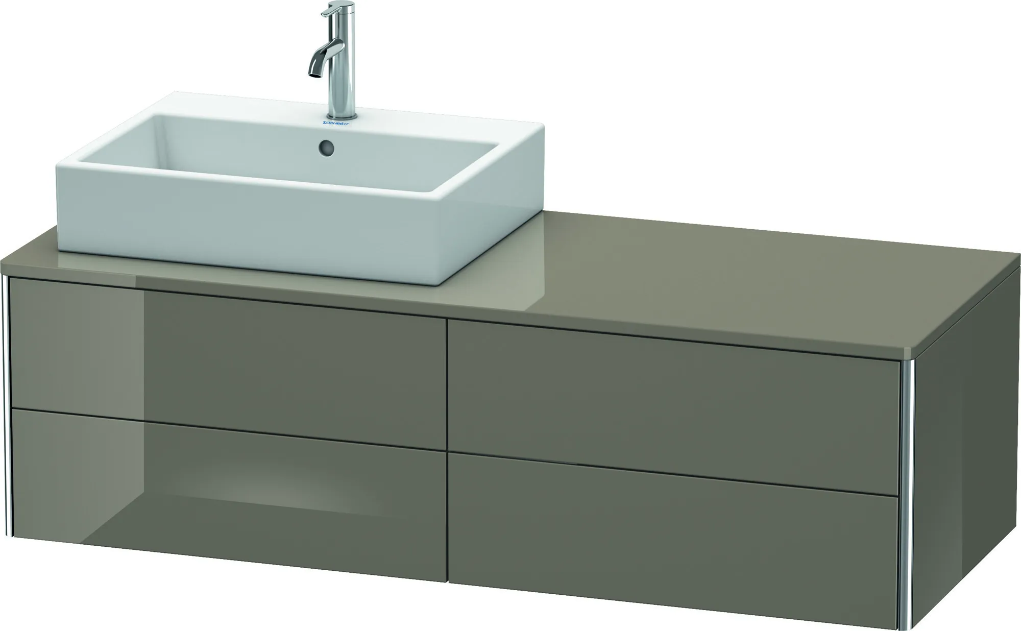 Duravit Waschtischunterschrank wandhängend „XSquare“ 140 × 40 × 54,8 cm Flannel Grey Hochglanz