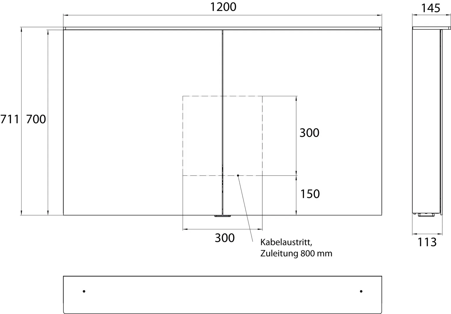 Lichtspiegelschrank flat II Lichtsegel, Aufputz, mit Waschtischbeleuchtung, 2 Tür, 1200mm Lichtspiegelschrank flat II Lichtsegel, Aufputz, mit Waschtischbeleuchtung, 2 Tür, 1200mm