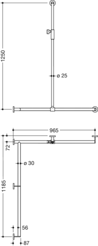 HEWI Haltegriff Ausführung links „System 900“, Befestigung verdeckt HEWI Haltegriff Ausführung links „System 900“, Befestigung verdeckt