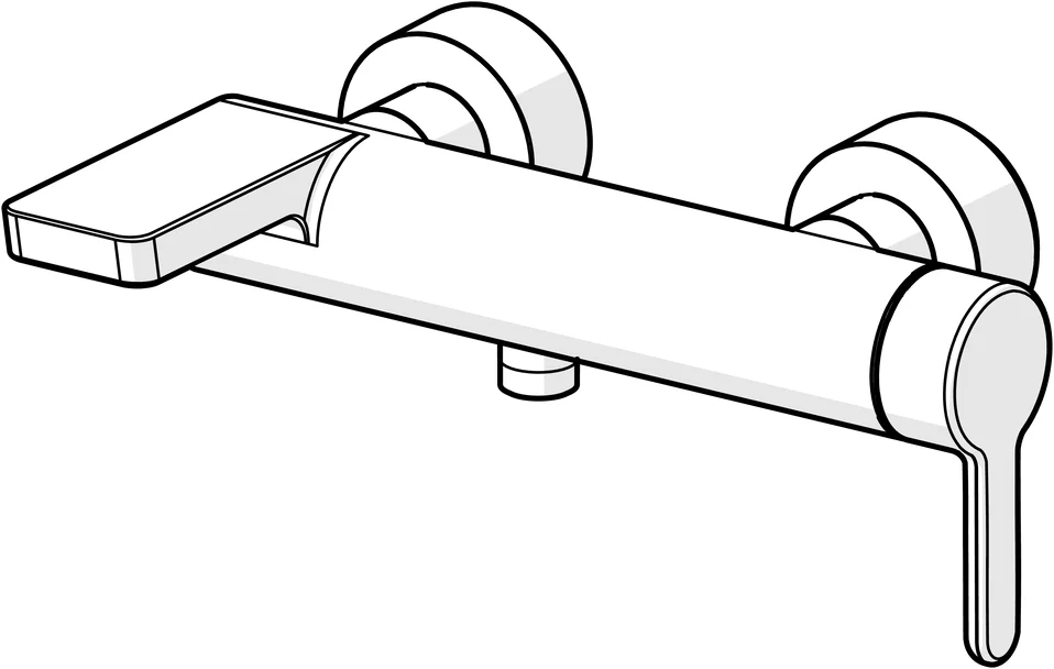 HansaDESIGNO Style EHM Wannenfüll- und Brausebatterie Chrom