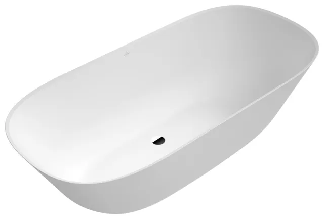 Villeroy & Boch Badewanne „Theano“ freistehend oval 175 × 80 cm, Mittelablauf in Stone White Villeroy & Boch Badewanne „Theano“ freistehend oval 175 × 80 cm, Mittelablauf in Stone White
