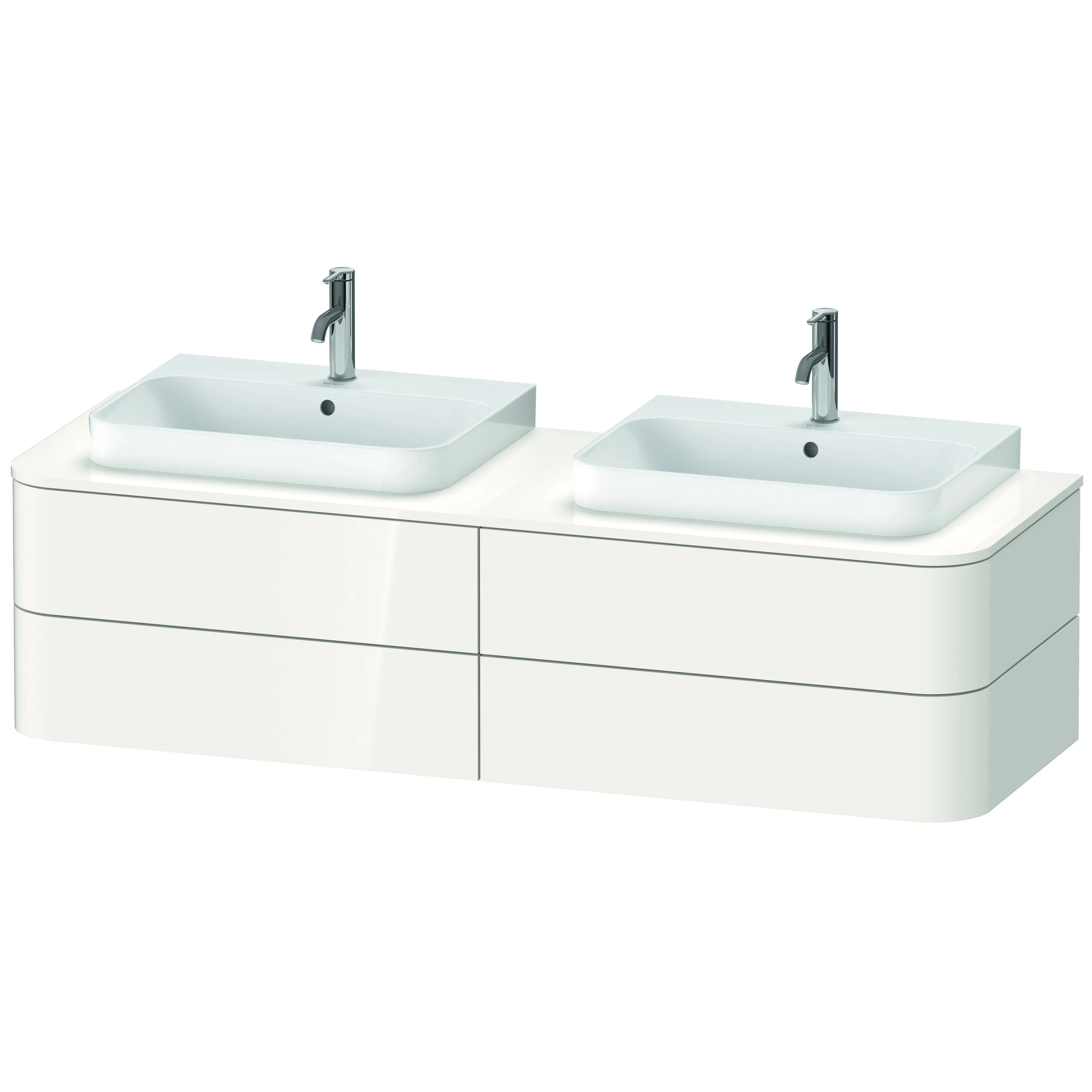 Duravit Waschtischunterschrank wandhängend „Happy D.2 Plus“ 160 × 40,8 × 55 cm Weiß Hochglanz Duravit Waschtischunterschrank wandhängend „Happy D.2 Plus“ 160 × 40,8 × 55 cm Weiß Hochglanz