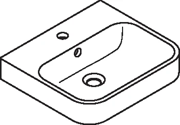 HEWI Waschtisch, Mineralguss, alpinweiß, 450 x 400 mm, inkl. Überlauf, für Einlocharmatur