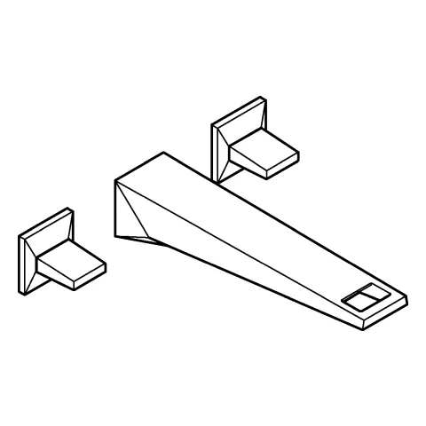 3-Loch-Waschtischbatterie Allure Brilliant 20629, Wandmontage, Fertigmontageset für 29 025 002, Ausladung 210 mm, chrom 3-Loch-Waschtischbatterie Allure Brilliant 20629, Wandmontage, Fertigmontageset für 29 025 002, Ausladung 210 mm, chrom
