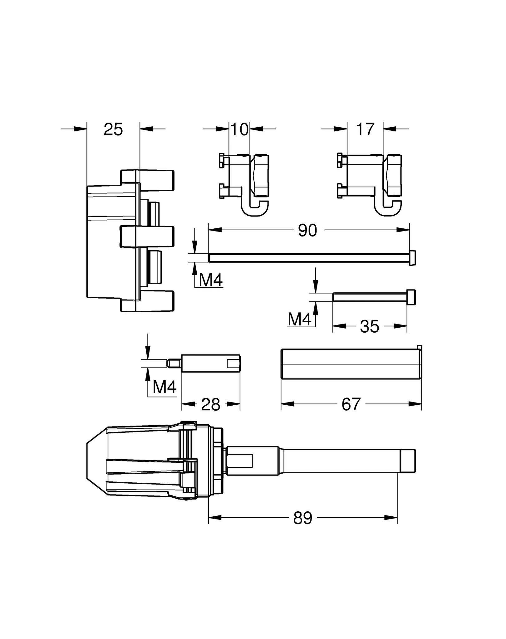 Grohe Rapido SmartBox Universal-Verlängerungsset 25 mm Grohe Rapido SmartBox Universal-Verlängerungsset 25 mm