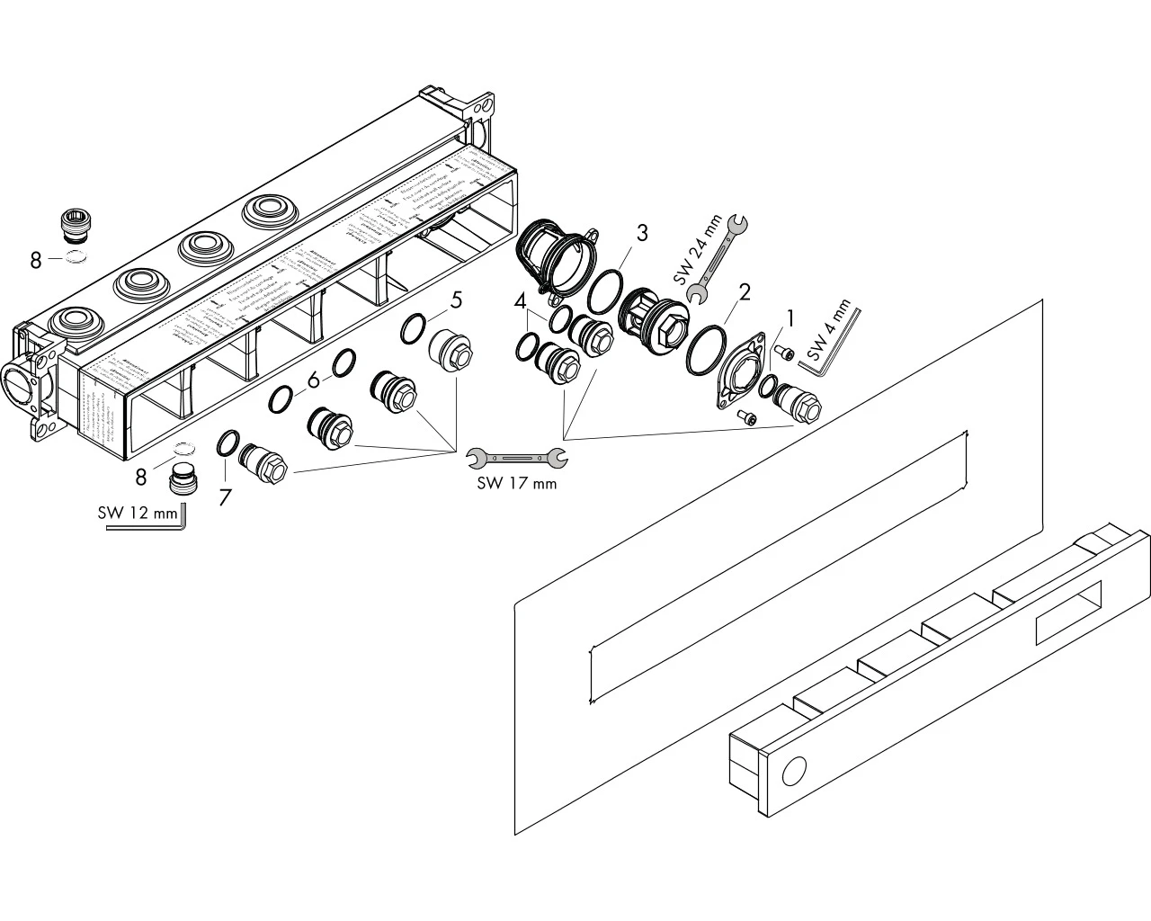 Grundset Axor Thermostatmodul Select 2 Verbraucher