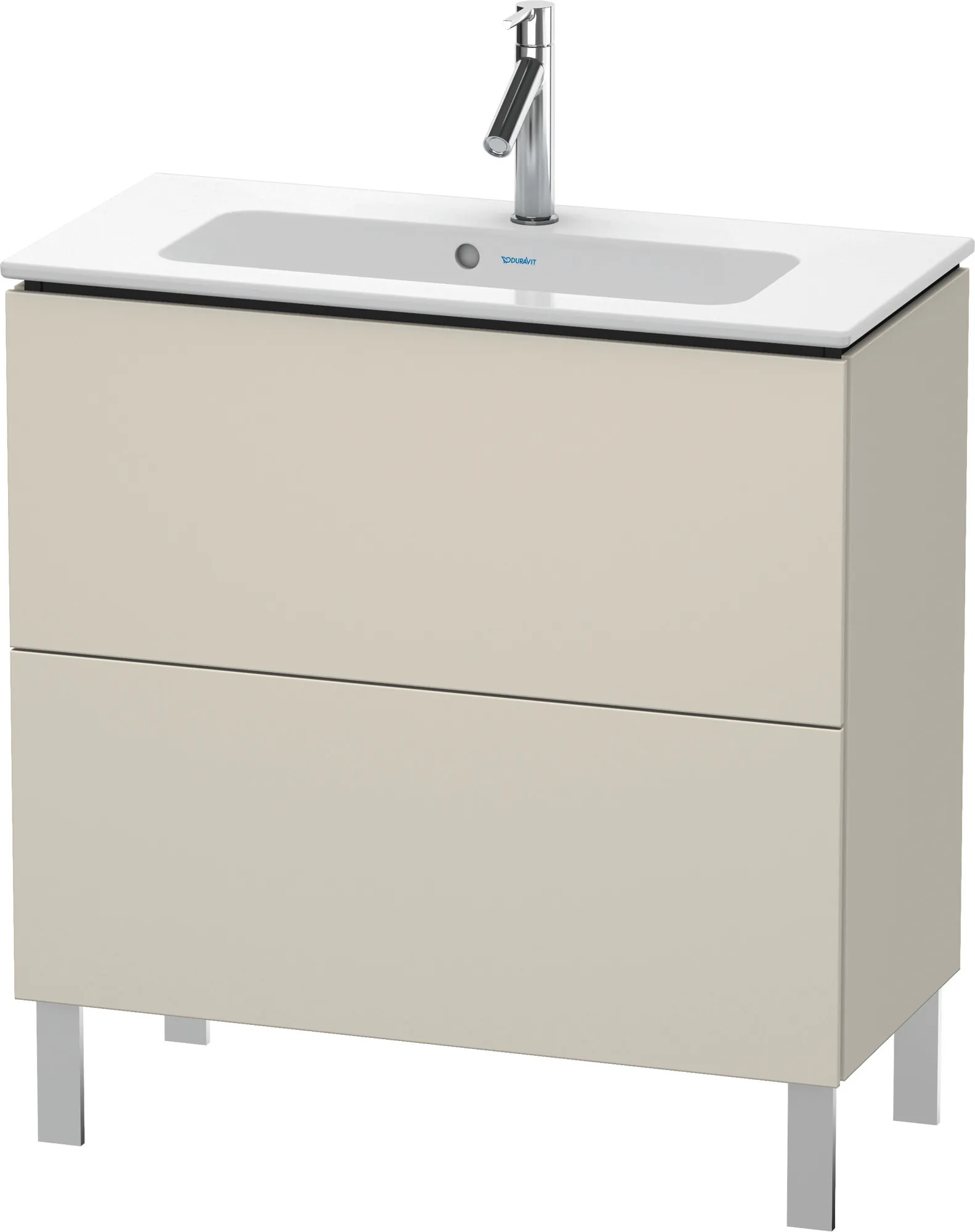 Duravit Waschtischunterschrank bodenstehend „L-Cube“ 82 × 70,4 × 39,1 cm Taupe Supermatt