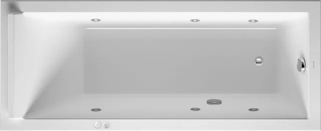 Duravit Whirlwanne „Starck“ rechteck 1700 × 700 mm, Fußablauf mit Jet-System, in Weiß Duravit Whirlwanne „Starck“ rechteck 1700 × 700 mm, Fußablauf mit Jet-System, in Weiß