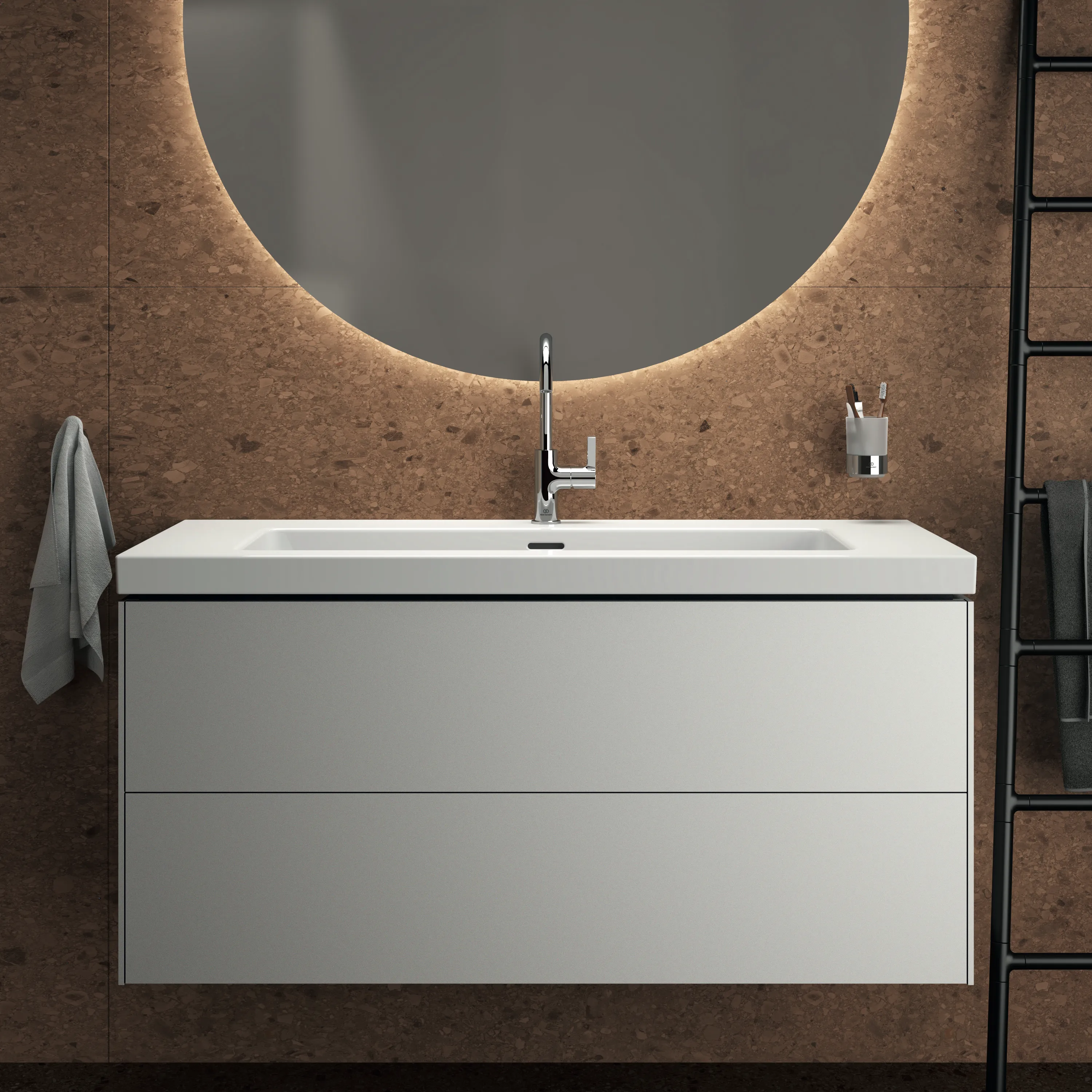 Ideal Standard Waschtischunterschrank „Conca“ 120 × 55,5 × 50,5 cm Weiß matt lackiert