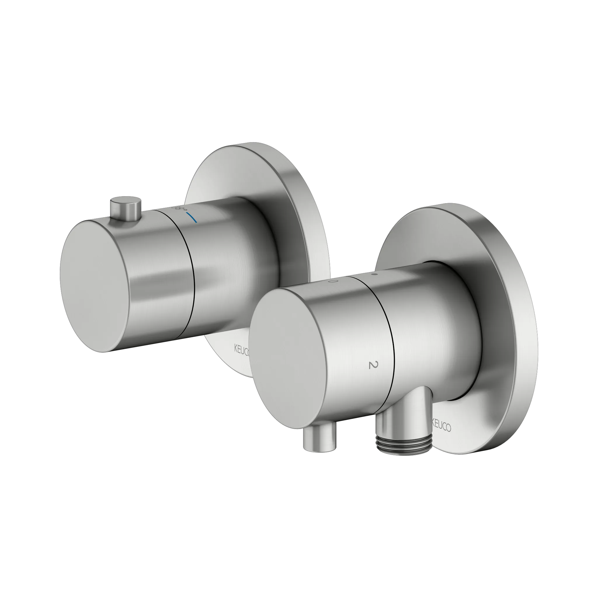KEUCO EDITION 400 Thermostatarmatur-Set Unterputz für 2 Verbraucher mit Schlauchanschluss und Brausehalter Edelstahl-finish KEUCO EDITION 400 Thermostatarmatur-Set Unterputz für 2 Verbraucher mit Schlauchanschluss und Brausehalter Edelstahl-finish