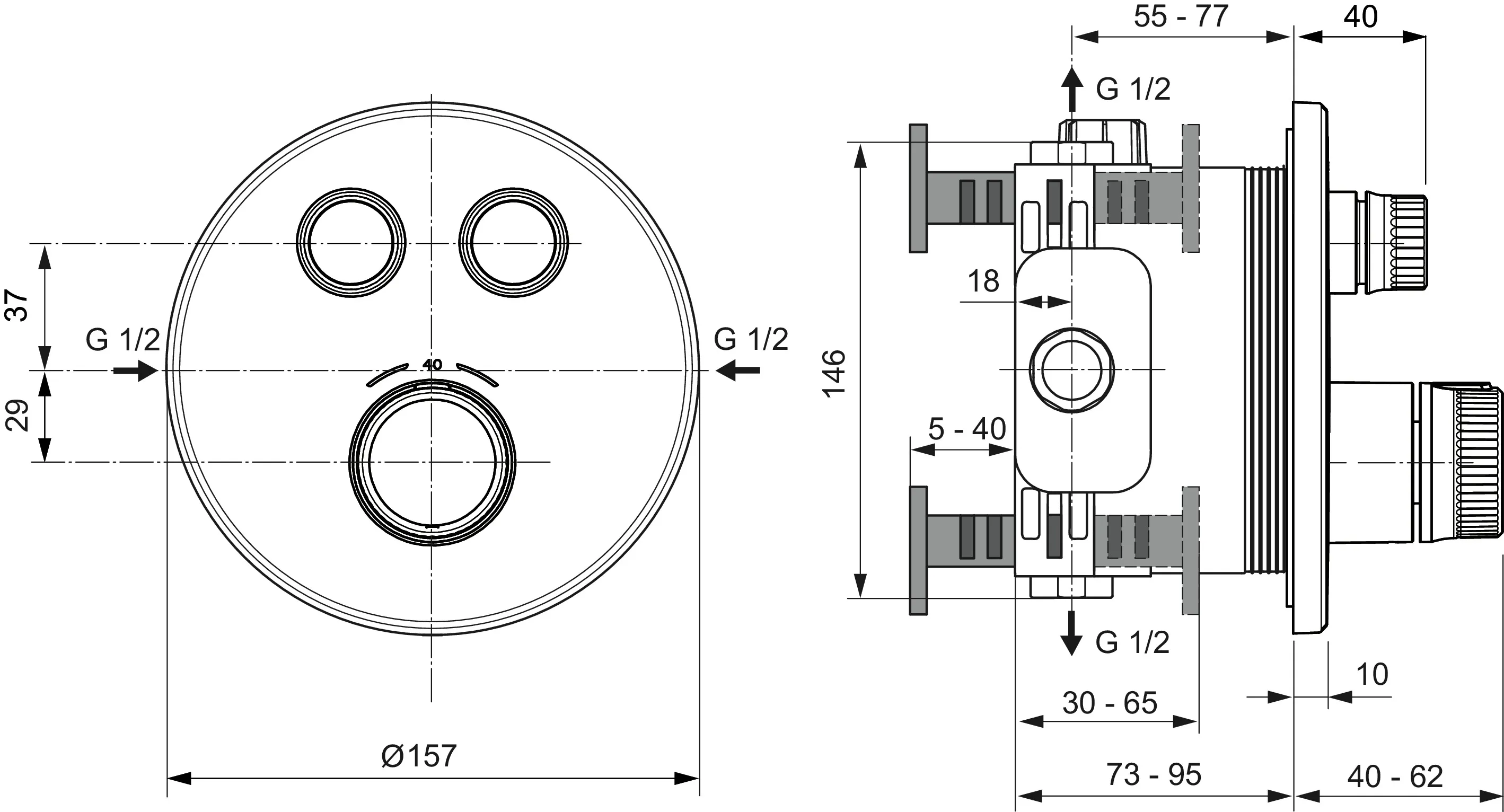 Armaturen-Paket Ceratherm Navigo Chrom, Brausethermostat Unterputz Bausatz 2 für Fertigmontage, Wandanschlussbogen Unterputz, Handbrause-Set, Kopfbrause, Wandanschluss Armaturen-Paket Ceratherm Navigo Chrom, Brausethermostat Unterputz Bausatz 2 für Fertigmontage, Wandanschlussbogen Unterputz, Handbrause-Set, Kopfbrause, Wandanschluss
