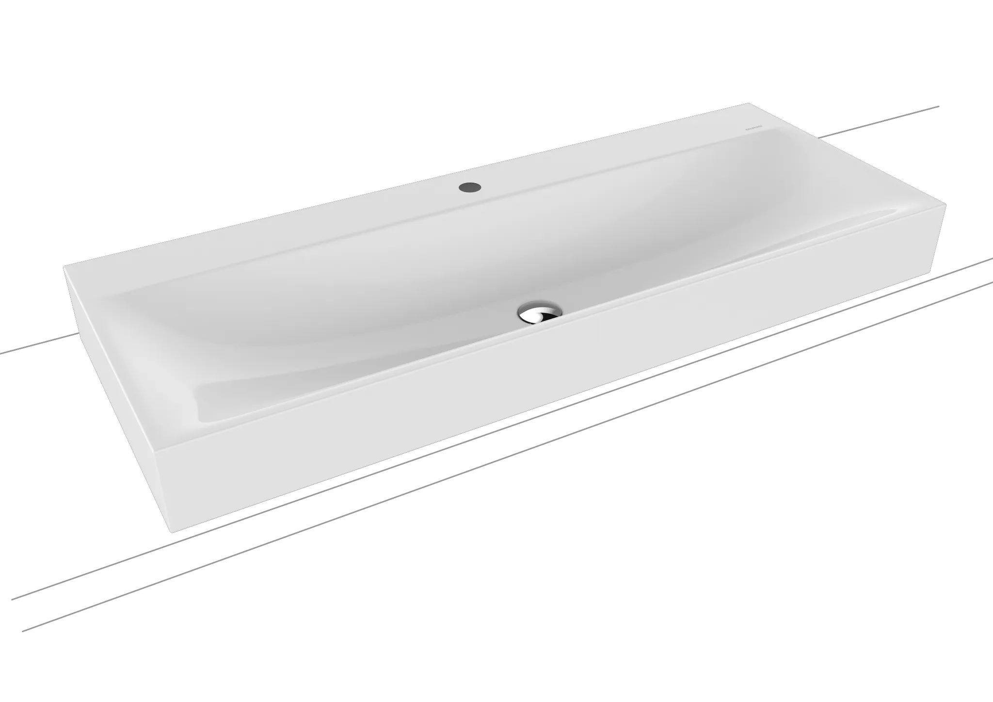 Doppelwaschtisch „Silenio“ 120 × 46 cm, ohne Hahnlochbohrung in alpinweiß, mit Perl-Effekt