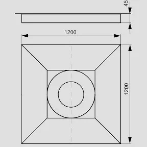 Duschbord für bodengleiche Duschen, Rollstuhl befahrbar 120 × 120 × 4,5 cm