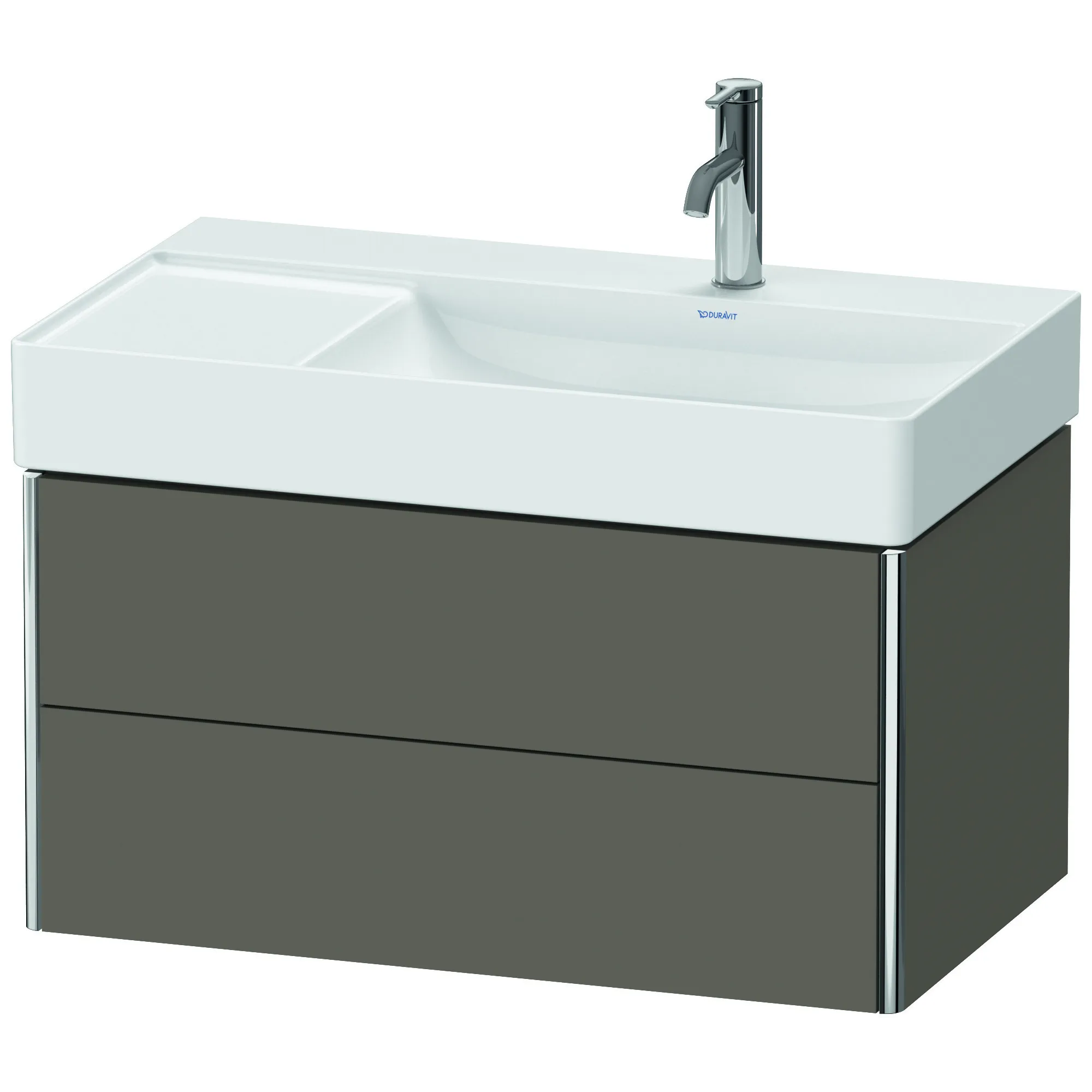 Duravit Waschtischunterschrank wandhängend „XSquare“ 78,4 × 39,7 × 46 cm Flannel Grey Seidenmatt Duravit Waschtischunterschrank wandhängend „XSquare“ 78,4 × 39,7 × 46 cm Flannel Grey Seidenmatt