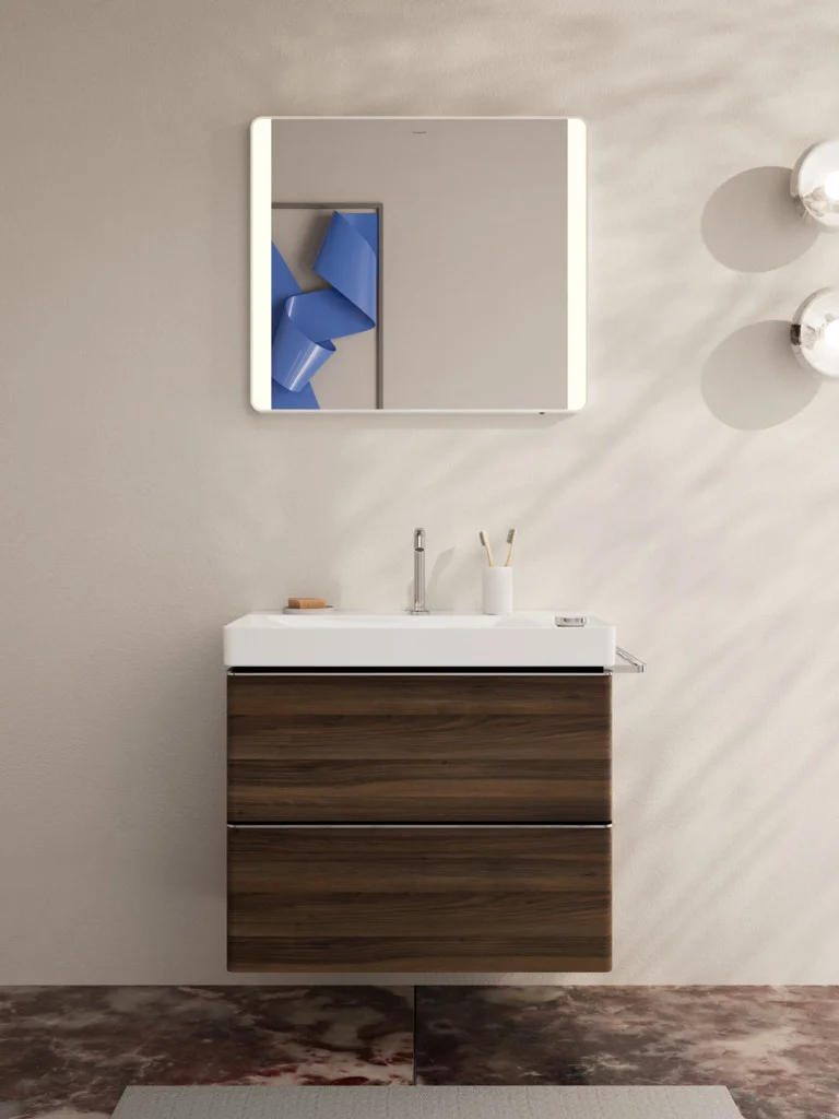 Hansgrohe Xelu Q Waschtisch, Keramik, weiß, 800 x 480 mm, 100 mm Beckenhöhe, wandhängend, mit Ablage rechts und SmartClean-Glasur