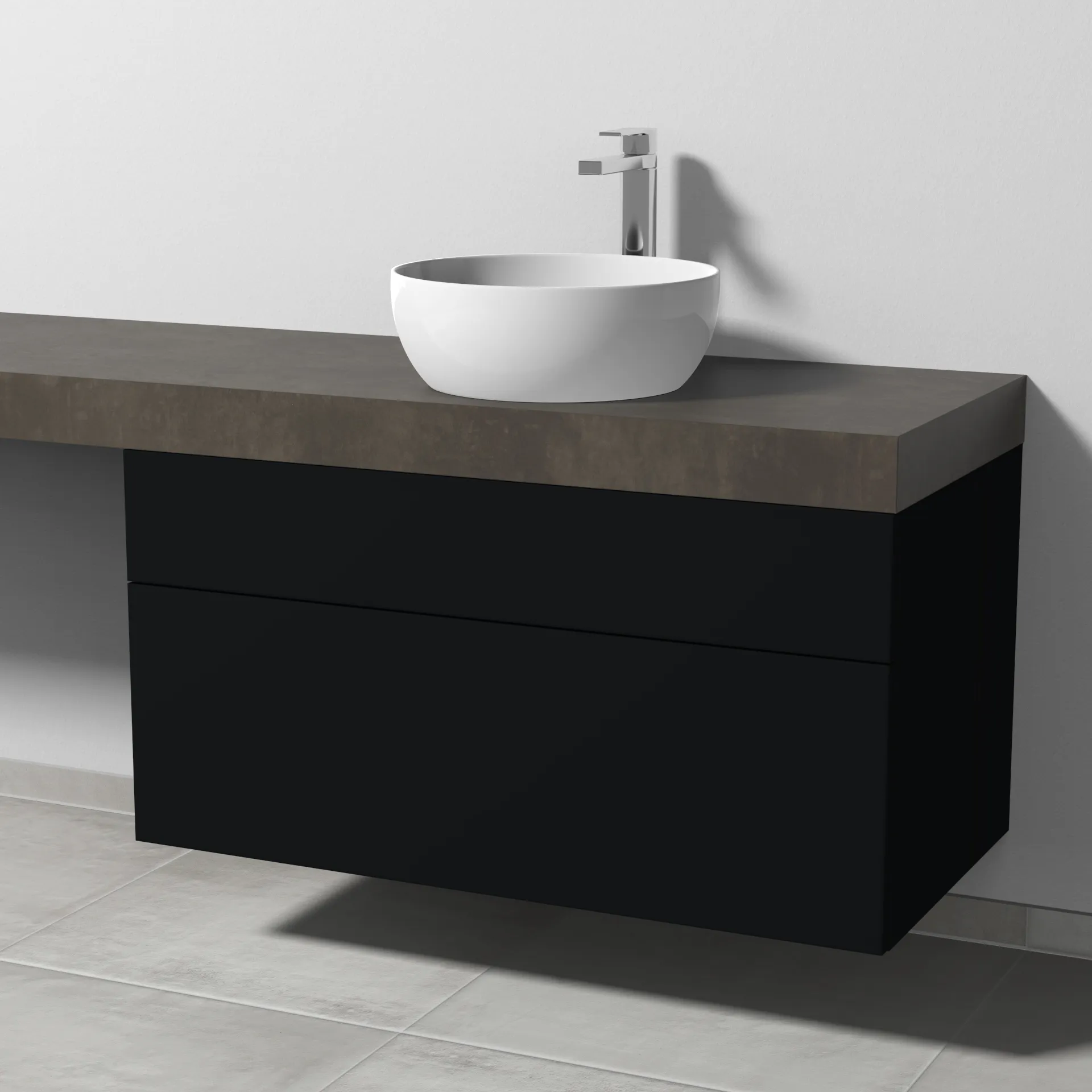 Sanipa Waschtischunterschrank „2morrow“ 1000 × 510 × 520 mm in Schwarz (matt)