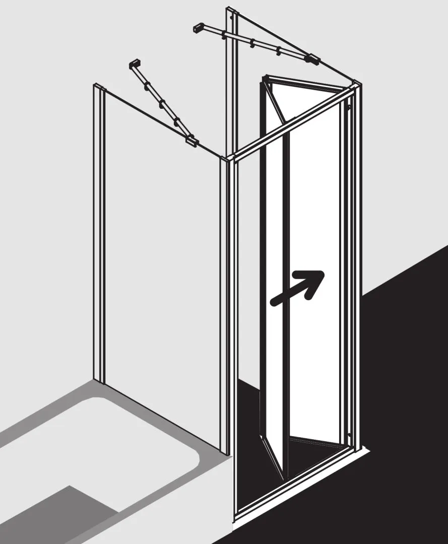 Kermi Duschdesign IBIZA 2000 Falttür, 1750x700 mm, Silber Mattglanz