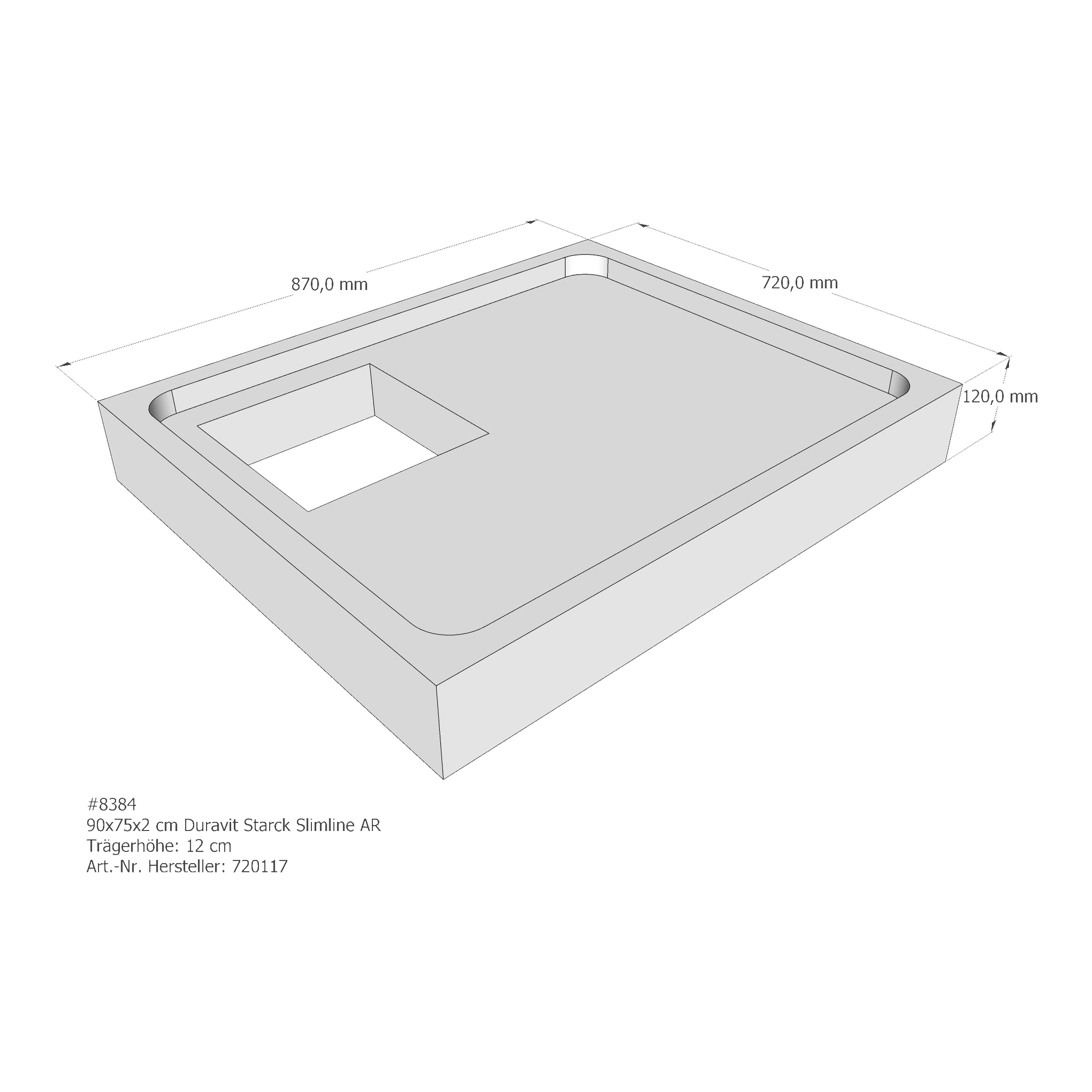 Duschwannenträger für Duravit Starck Slimline 90 × 75 × 2 cm Duschwannenträger für Duravit Starck Slimline 90 × 75 × 2 cm
