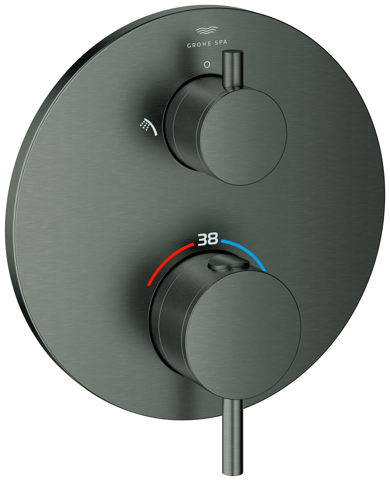 Thermostat-Brausebatterie Atrio 24358, mit integrierter 2-Wege-Umstellung, Fertigmontageset für Rapido SmartBox, chrom