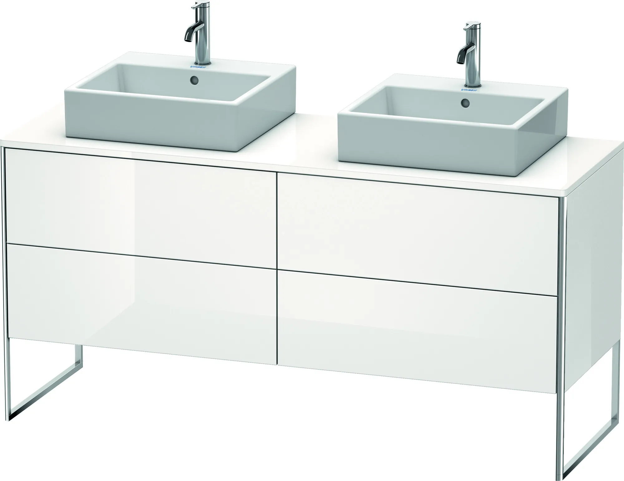 Duravit Waschtischunterschrank bodenstehend „XSquare“ 160 × 77,8 × 54,8 cm Weiß Hochglanz Duravit Waschtischunterschrank bodenstehend „XSquare“ 160 × 77,8 × 54,8 cm Weiß Hochglanz