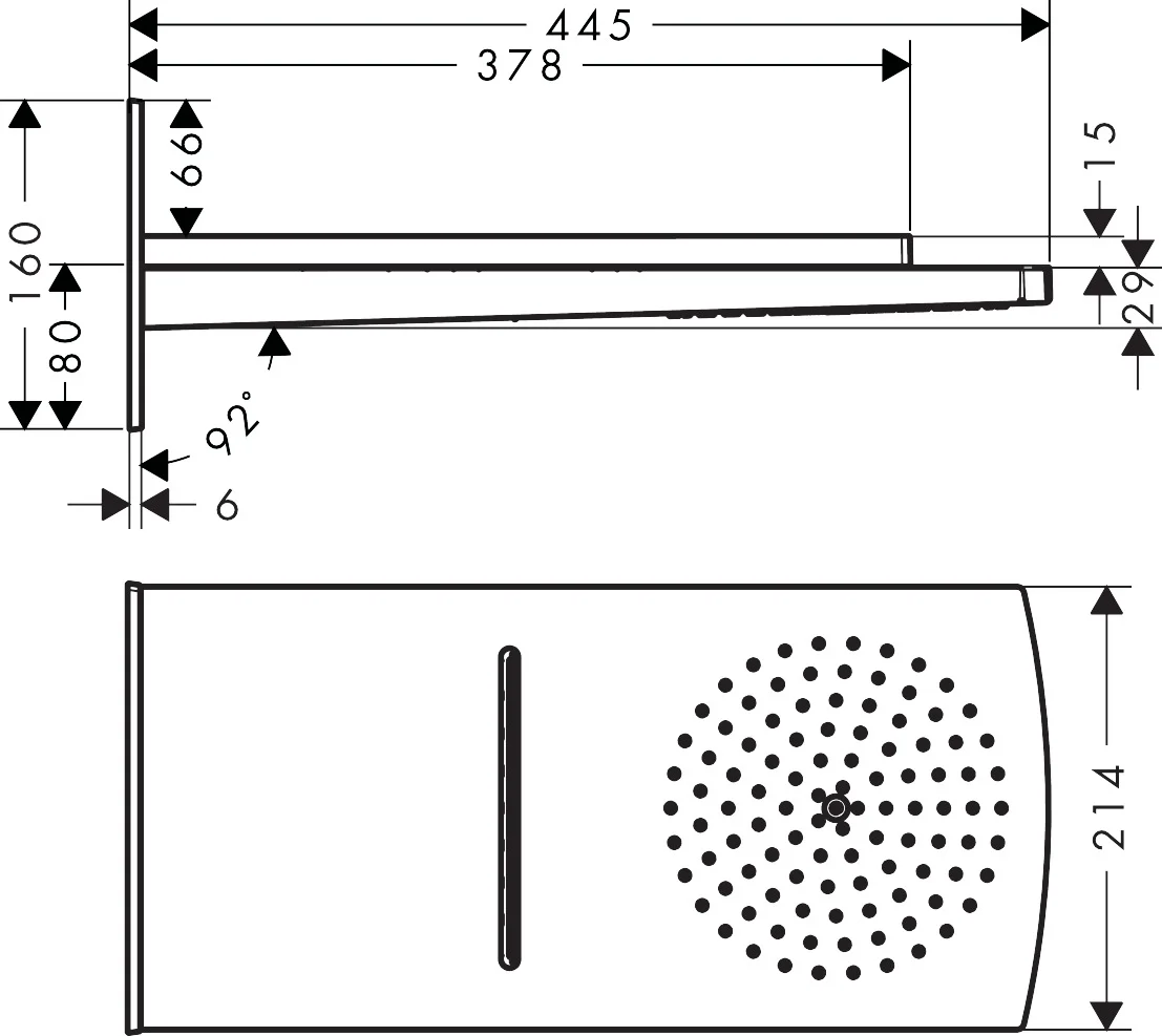 Hansgrohe Kopfbrause Raindance Rainfall 180 Air, Chrom, 2 Strahlzonen, DN15, für Durchlauferhitzer geeignet